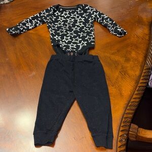 Cloud Island Black and White Star Onesie